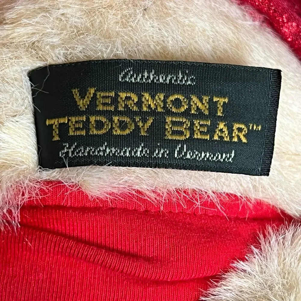 Vermont Teddy Bear Christmas Xmas Holiday Bear Mrs. Claus Red White